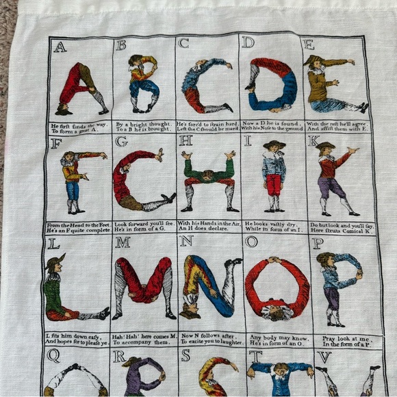 Vintage 1990 Hotch Potch alphabet linen tea towel - Picture 2 of 5